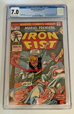 Marvel Premiere #15 CGC 7.0 1974 Key Book Origin And 1st Appearance Of Iron Fist • $240