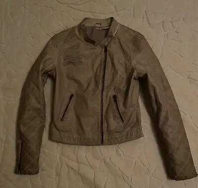 FREE PEOPLE Vegan Faux Leather Biker Jacket Sz. 8 • $29