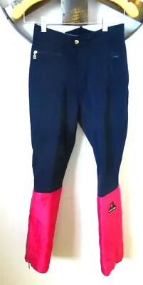 Vintage Bogner Ski Pants Girl's 10 Blue/Pink Wool Blend 26 X 28 • $25