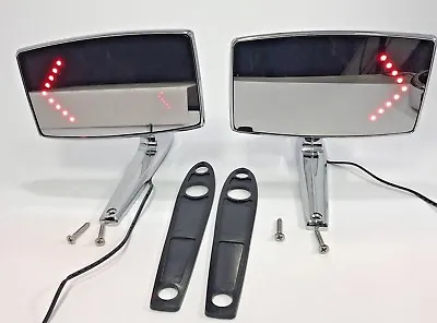 Pair (2) 1967 1968 Mustang Side Rear View Mirrors LED Turn Signal Convex Right • $97.99