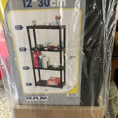 QTY 2 - Primo Ram 4 Tier Plastic Shelving Unit Home Garage Warehouse Storage 12  • £29.50