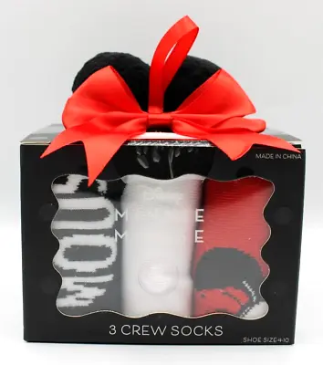 Disney Minnie Mouse 3 Pack Crew Socks Shoe Size 4-10 • $17.95