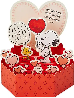 Hallmark Paper Wonder Mini Valentine'S Day Card 3D Red Snoopy & Woodstock Design • £6.63