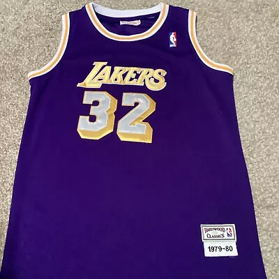 Magic  Johnson #32 Mitchell & Ness Lakers Mens  SZ 56 Stitched Jersey 1979-80 • $54.99