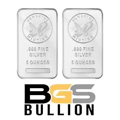 (2) 5oz Sunshine Mint Silver Bar - Sealed - Mint Mark SI • $311.40