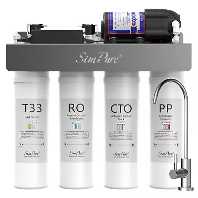 SimPure WP2-400GPD 8 Stage UV Under Sink RO Reverse Osmosis Water Filter System • $199.99