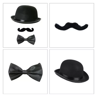 Cosplay Magician Hat Faux Moustache Bowtie For Women Men Halloween • £4.84