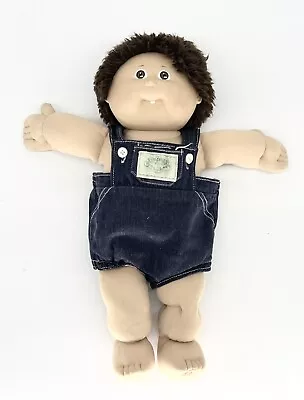 Vintage 1985 Cabbage Patch Kid Doll Boy Brown Yarn Hair Brown Eyes Tooth Retro • $22