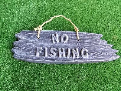 No Fishing Plaque Sign Mould Mold - Make Your Own Garden Ornament For Cents • $34.99