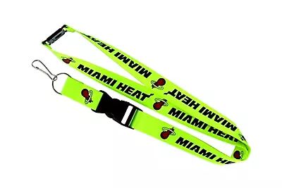 Miami Heat Premium Bright Neon Green Lanyard Keychain 2 Sided New NBA Licensed • $6.49