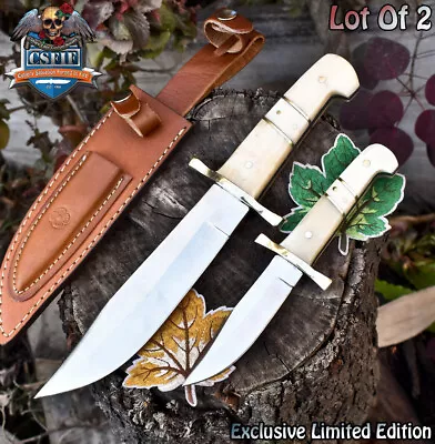 CSFIF Handmade Bowie Knife D2 Tool Steel Bone Brass Guard Lot Of 2 Tactical Rare • $1.25