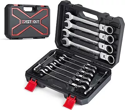 12-Piece Flex-Head Ratcheting Wrench Set Metric 8mm-19mm Combination Ended Spa • $37.80