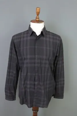 Burberry London Gray Nova Check Long Sleeve Button Down Shirt Size XL • $150