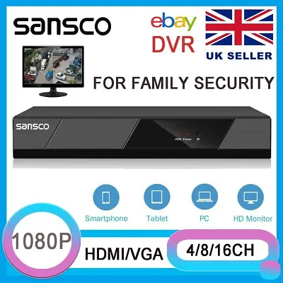 4/8/16 Channel HD 1080P CCTV DVR Video Recorder For Home Security Camera System • £41.34