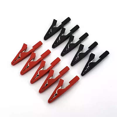 10Pcs Red/Black Insulated Mini Test Alligator Clip Probe With 2mm Banana Jack • $7.20