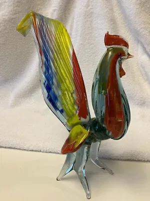 Murano Style Hand Blown Art Glass Rooster Chicken • $55
