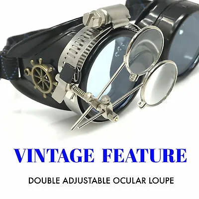 Steampunk Costume Goggles Glasses Goth Punk Mad Scientist Accessories Mens • $24.99