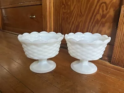 Milk Glass Candy Dishes Set Of Two • $9.07