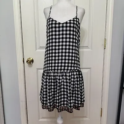 Princess Vera Wang Gingham Floral Dropped Waist Summer Dress Medium • $30