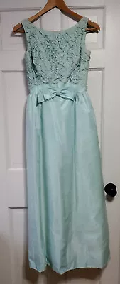 VTG 1960s Prom Dress/ Maxi Dress/ Party Gown/ Bridesmaid Small-5 Greenish Blue • $36.99