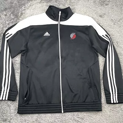 Portland Trail Blazers Track Jacket Adidas Mens Medium Blue NBA Full Zip Active • $13.59