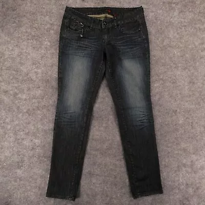 G By Guess Jeans Womens 31 Eva Skinny Stretch Low Rise Dark Wash Fade Ladies • $9.16