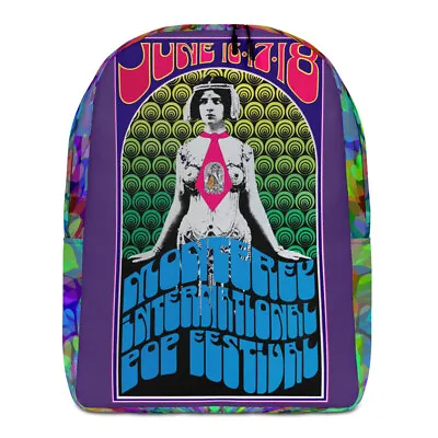 1967 Monterey Pop Festival Poster Psychedelic Minimalist Custom Backpack • $59.99