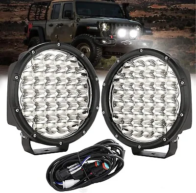 2PCS 9inch 36800LM LED Driving Lights Spot Truck Offroad 4x4 Work Round Fog Lamp • $108.88