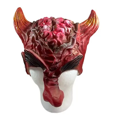 Halloween Red Devil Latex Half Face Mask Head Demon Ball Party Helmet • $18.75