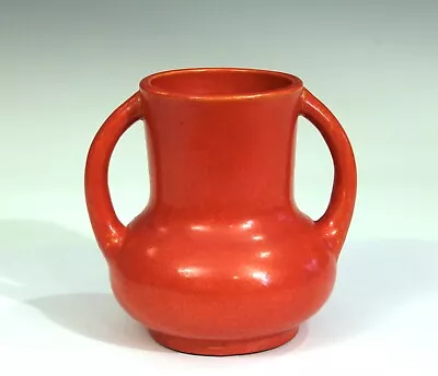 Awaji Pottery Chrome Red Art Deco Vase Vintage Monochrome Old Japanese • $395