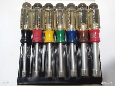 VINTAGE SEARS CRAFTSMAN SAE 7 PC HOLLOW-SHANK NUT DRIVER SET 9-4196 W/Pouch • $24.95