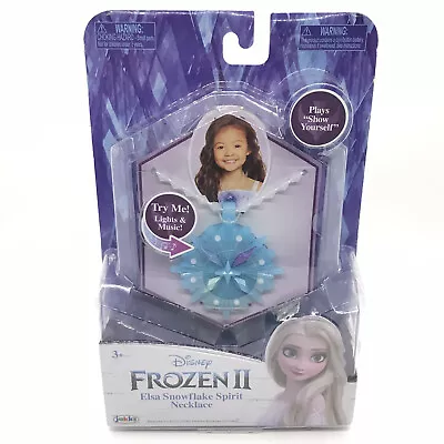 Disney Frozen II (2) Elsa Snowflake Spirit Necklace Lights & Music Show Yourself • $8.58