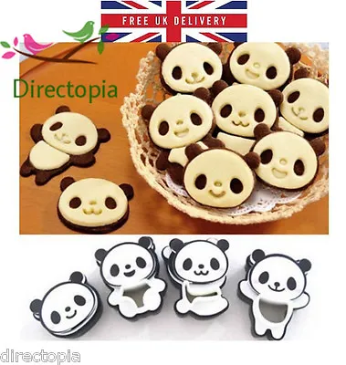 £4.80 • Buy Set Of 4 Panda Cookie Cutter Mould Biscuits Super Kawaii Cute Pastry Baking