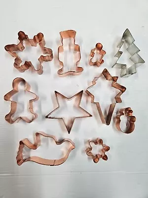 Lot Of Holiday Copper Color Aluminum Cookie Cutters- Vintage Lot! • $10