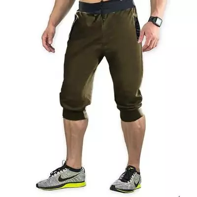 Mens 3/4 Capri Jogger Sports Shorts Gym Sport Casual Harem Pants Long Trousers • $13.99