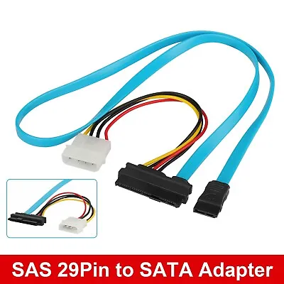 SFF-8482 SAS 29 Pin To 1 SATA Adapter Hard Disk Drive Splitter Data Cable 70cm • $7.98