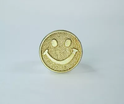 Vintage Smiley Face Gold Metallic Plastic Ring Toy NOS Vending Gumball Prize • $4.99