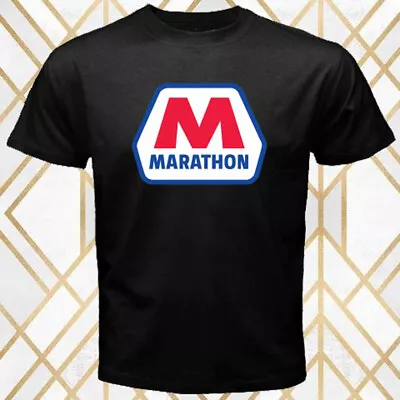 Marathon Oil Gas Company Logo Men's Black T-Shirt Size S - 3XL • $15.99