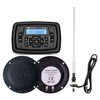 £99.99 • Buy Marine Waterproof Speakers And Boat Bluetooth Stereo Radio Kit (Unit And Aerial)