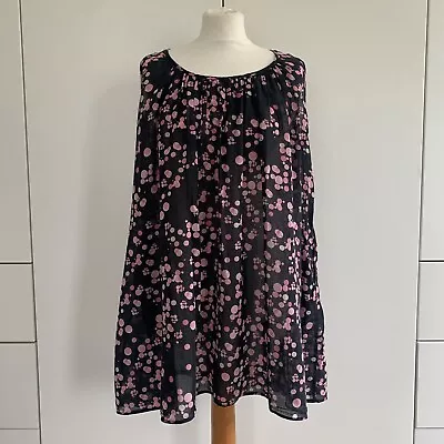 Marimekko Mika Piirainen Smock Tunic UK 12 Medium Pockets Spots Black Pink • $43.52