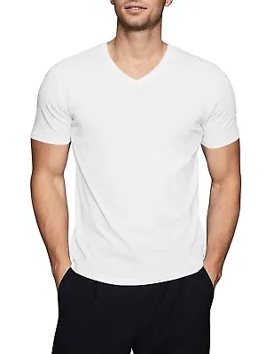 $12.99 • Buy Mens V Neck T Shirt Short Sleeve Slim Fit Casual Plain Tee Top Soft Cotton