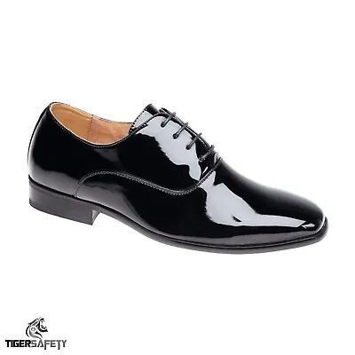 Goor M710A Mens Shiny Black Patent Leather Stylish Formal Business Wedding Shoes • £30.95