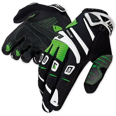 Gloves Adult Cross Enduro UFO Trace Green MX Gloves Green - MTB BMX Dh • $32.74