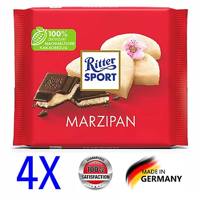 4x Ritter @ Marzipan In Dark Chocolate 44%Dark 16% Marzipan @ 4x 100g/3.52oz • $15.96