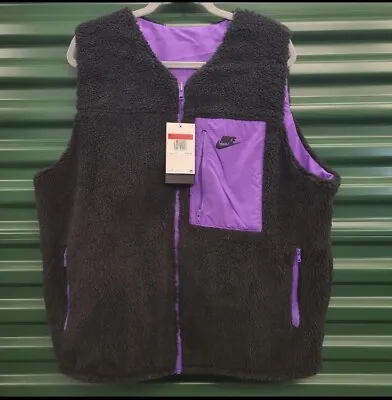 Nike Club Mens Large Reversible Winterized Gilet Black Grape DQ4878 010 • $54.49