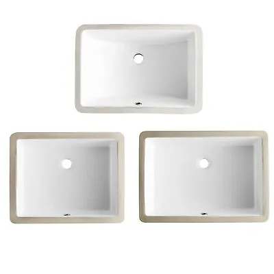 20  / 21  / 22  White Rectangular Undermount Bathroom Vanity Sink Bowl Overflow • $68.34