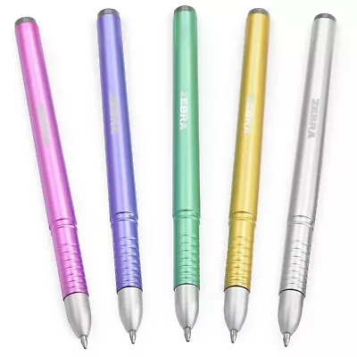Zebra ZGE Gel Ink Pens Metallic Barrel 0.7mm - Pack Of 5 Colours • £4.49
