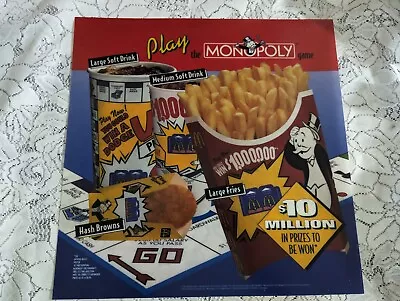 McDonald's Happy Meal Advertising Translite Sign Poster Monopoly Game • $15.99