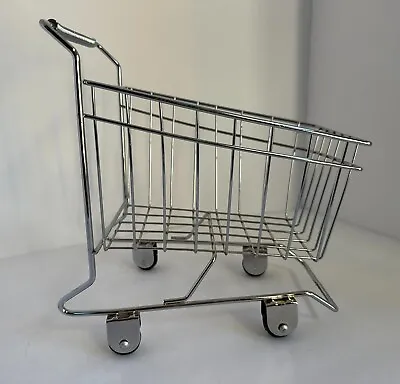 Mini Wire Metal Shopping Cart Rolling Wheels Kitchen Decor Display Planter Doll • $14.95