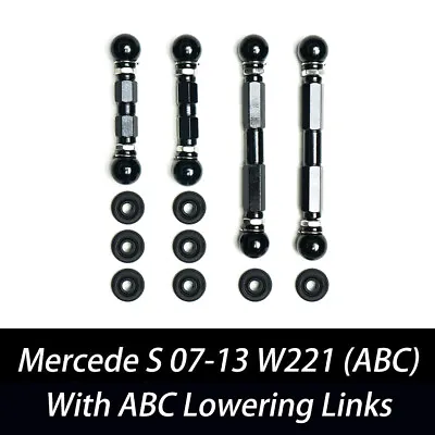 FOR MERCEDES BENZ S CLASS W221 ADJUSTABLE LOWERING LINKS Kit With ABC SUSPENSION • $129.99